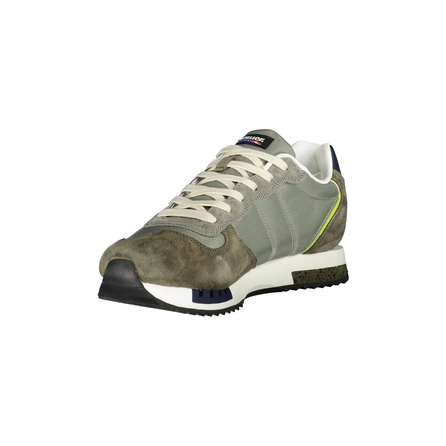 BLAUER Scarpe Sportive Uomo Verdi con Lacci e Dettagli a Contrasto