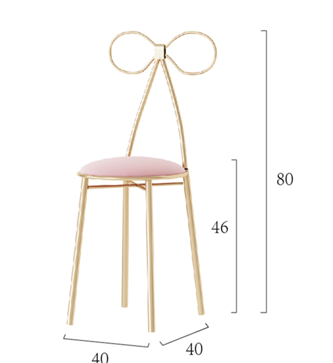 Schmetterlingsstuhl aus rosa Samt mit goldenem Eisengestell