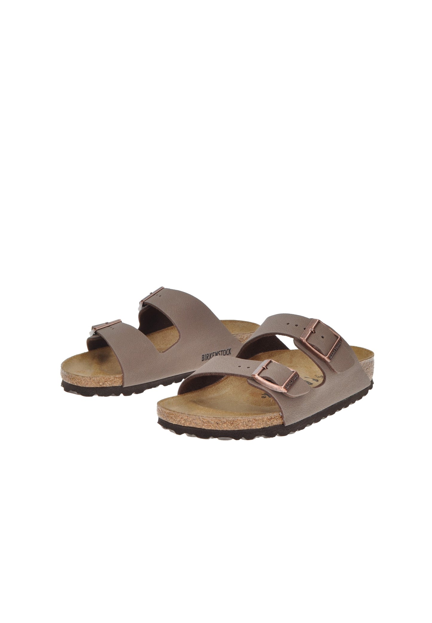 151183 Birkenstock Arizona sandals with adjustable metal buckles and cork-latex footbed.