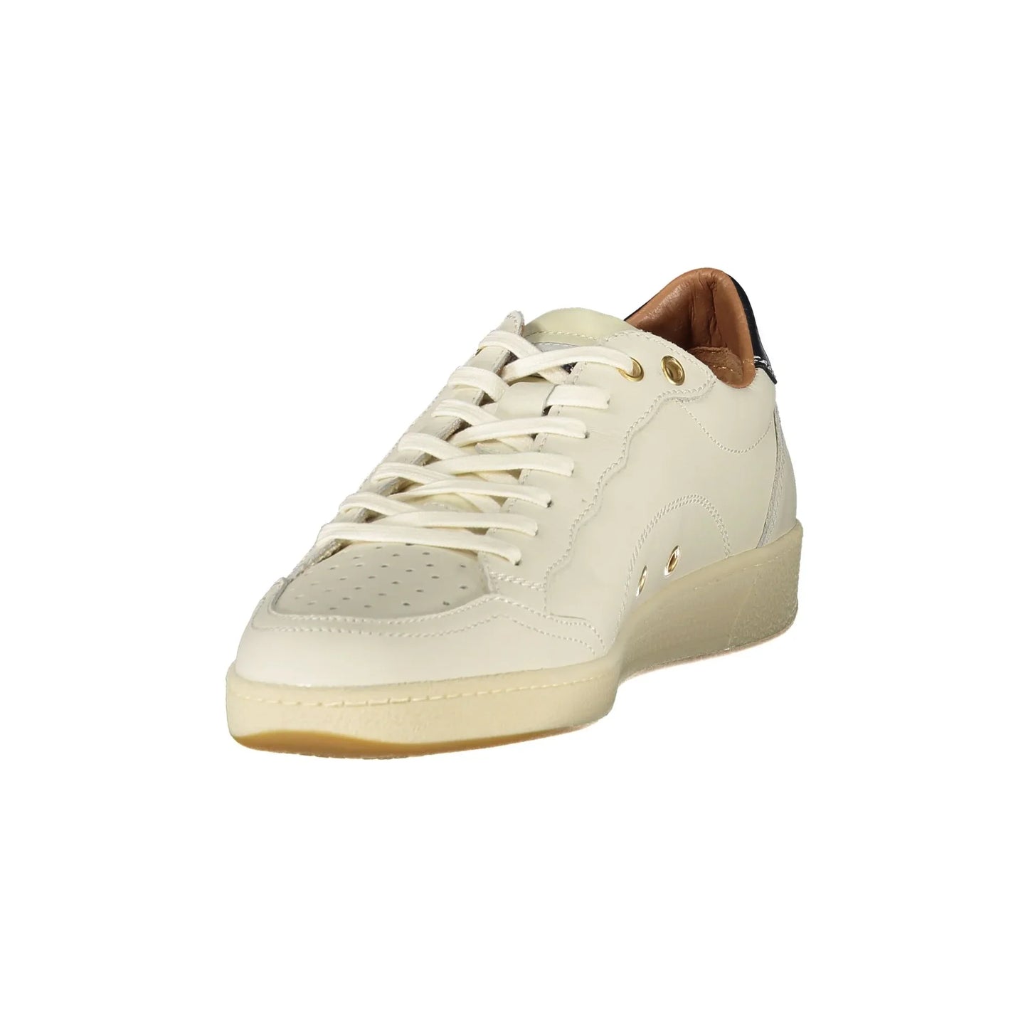 Weiße Herren-Sneaker von BLAUER mit Schnürsenkeln und kontrastierenden blauen Details