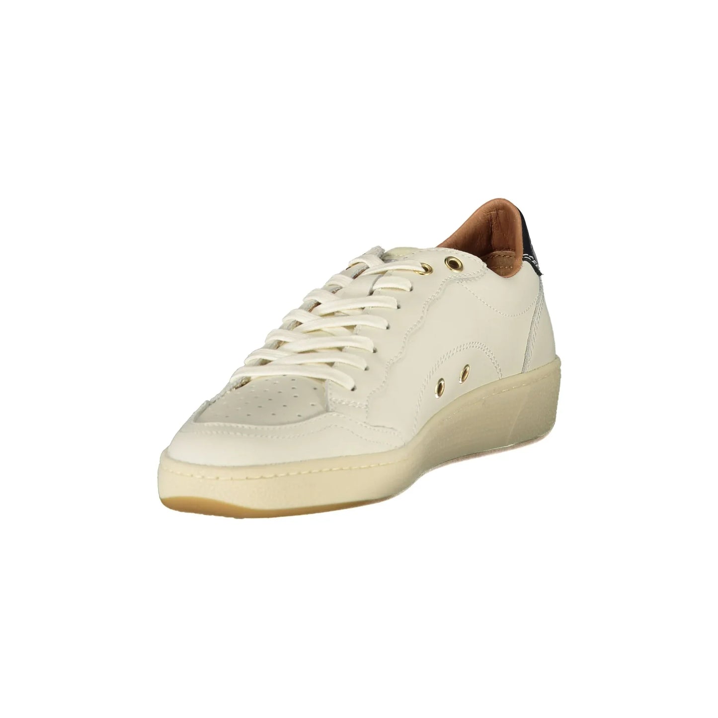 Weiße Damen-Sneaker von BLAUER mit Schnürsenkeln und kontrastierenden schwarzen Details