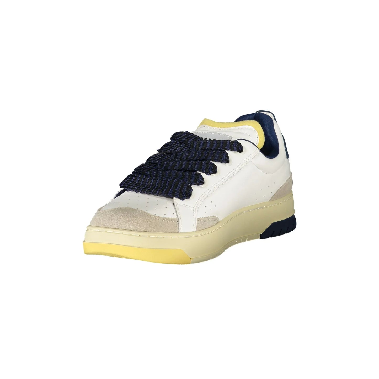 Weiße Herren-Sneaker von BLAUER mit Schnürsenkeln und blauen Details