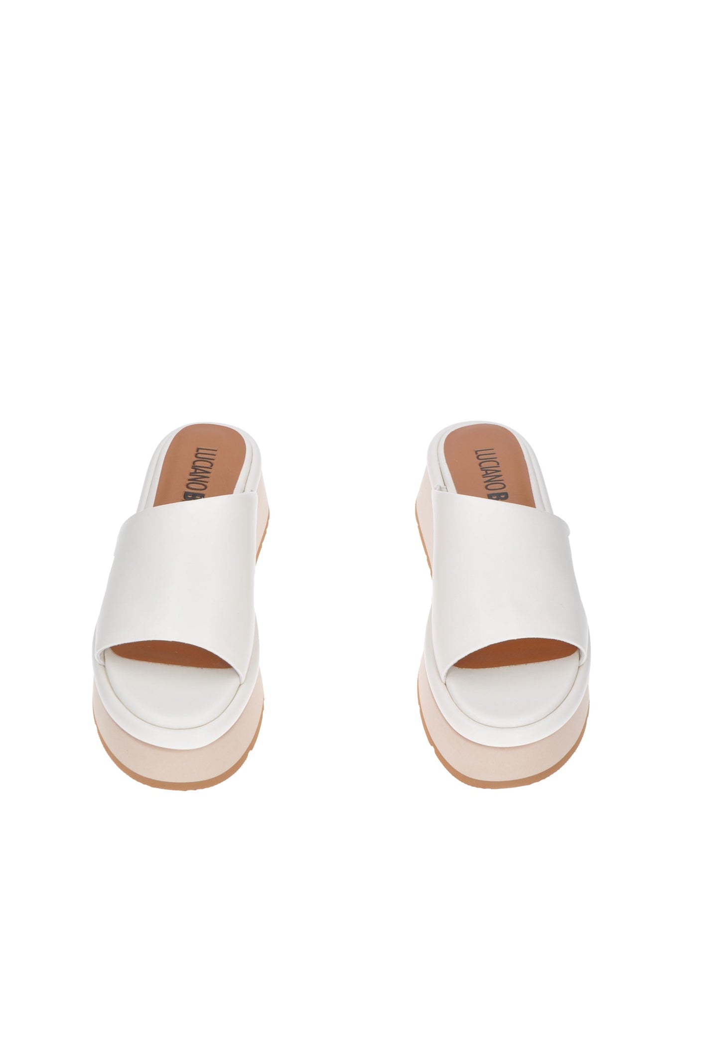 TL111 Sandalo LUCIANO BARACHINI - Stylish white platform sandals with cushioned footbed and stable 7 cm sole.