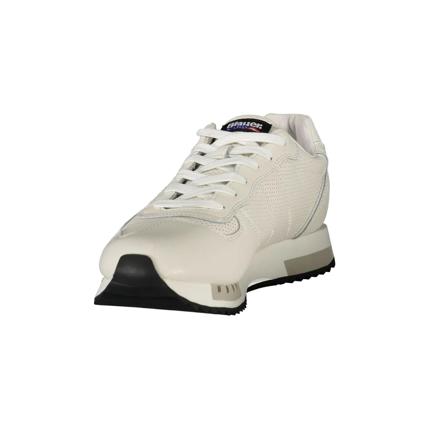 BLAUER Sneakers Uomo Bianche con Lacci e Dettagli a Contrasto