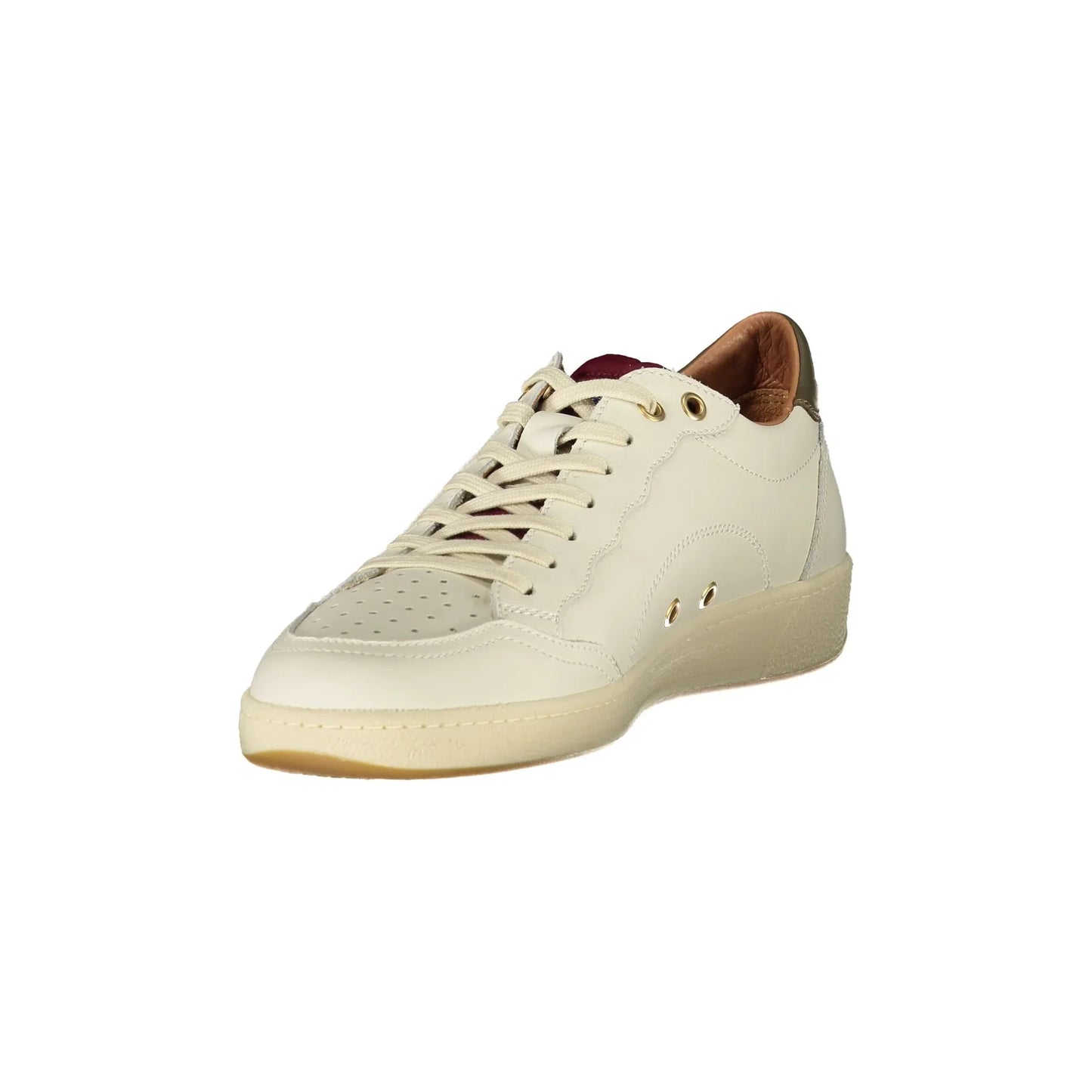 BLAUER Sneakers Uomo Bianche con Lacci e Dettagli a Contrasto Verde