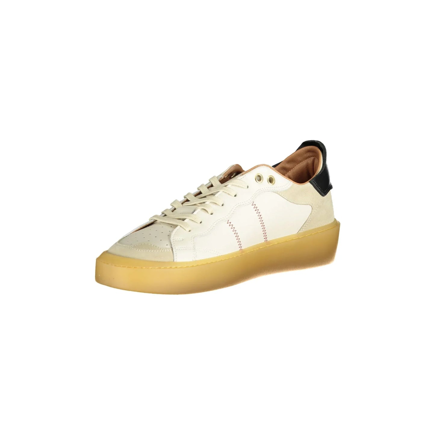 Weiße Herren-Sneaker von BLAUER mit kontrastierenden Details und Applikationen