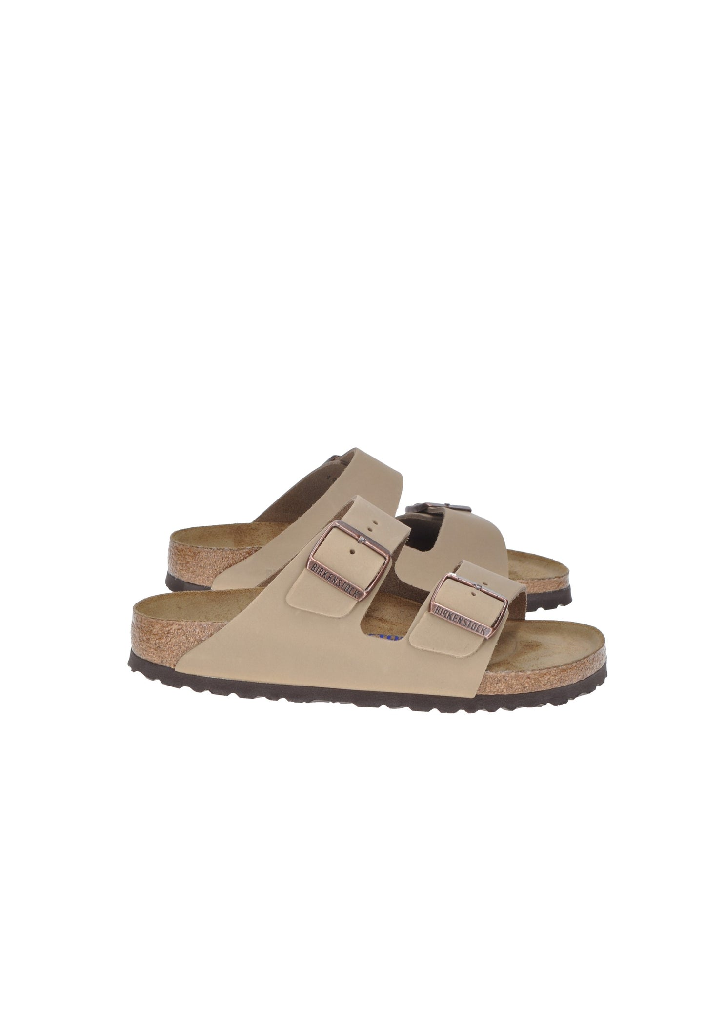Sandalo BIRKENSTOCK Arizona in pelle oliata, con plantare anatomico e cinturini regolabili.