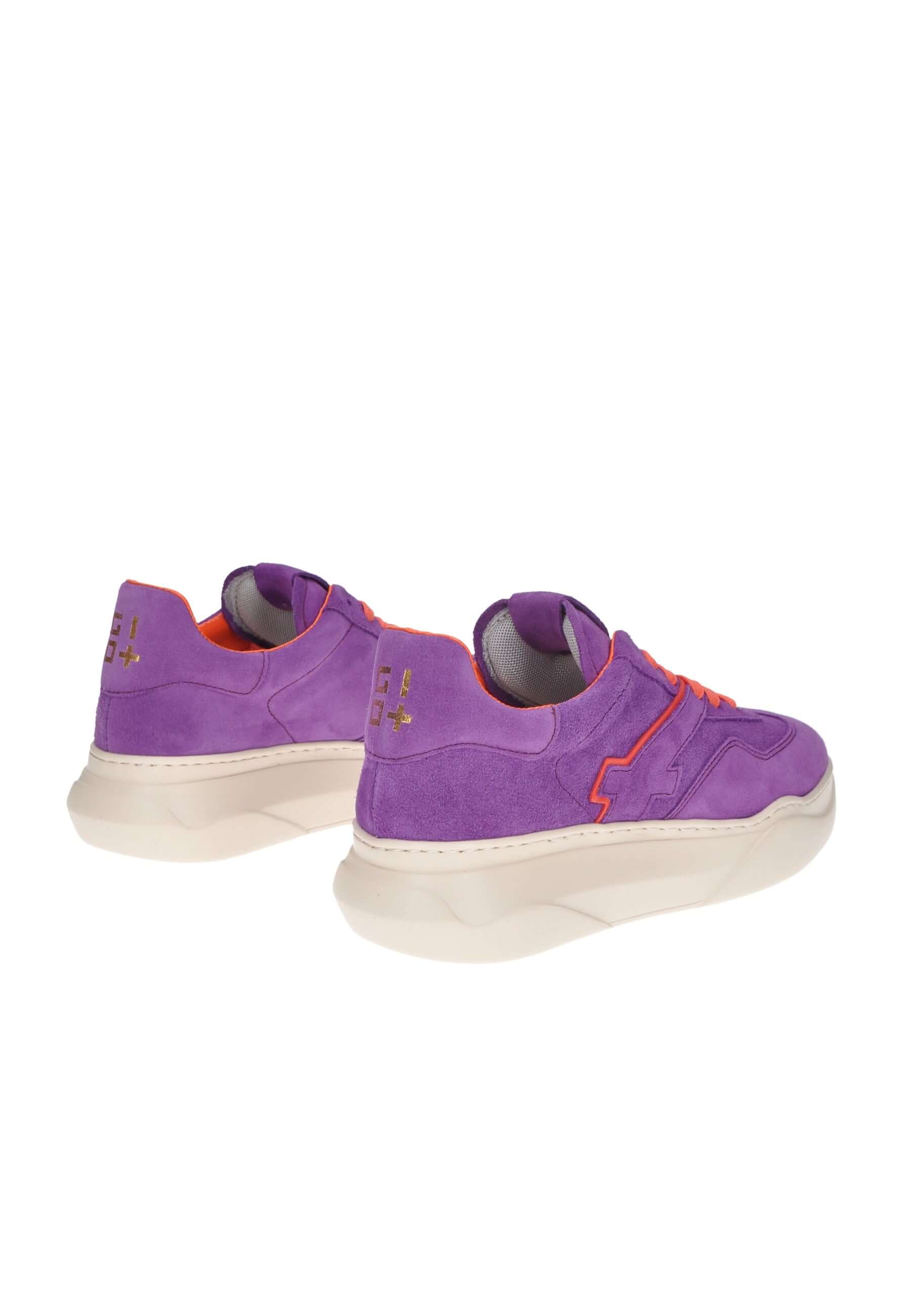 Purple Giada sneakers by GIO + with contrasting orange accents and cushioned insole.