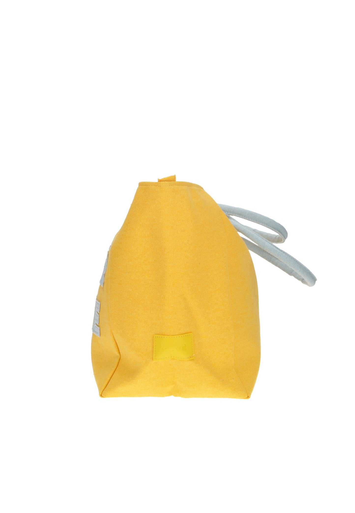 Yellow shopping bag with zip closure and handles, ideal for beach days, dimensions 54x32x23 cm.