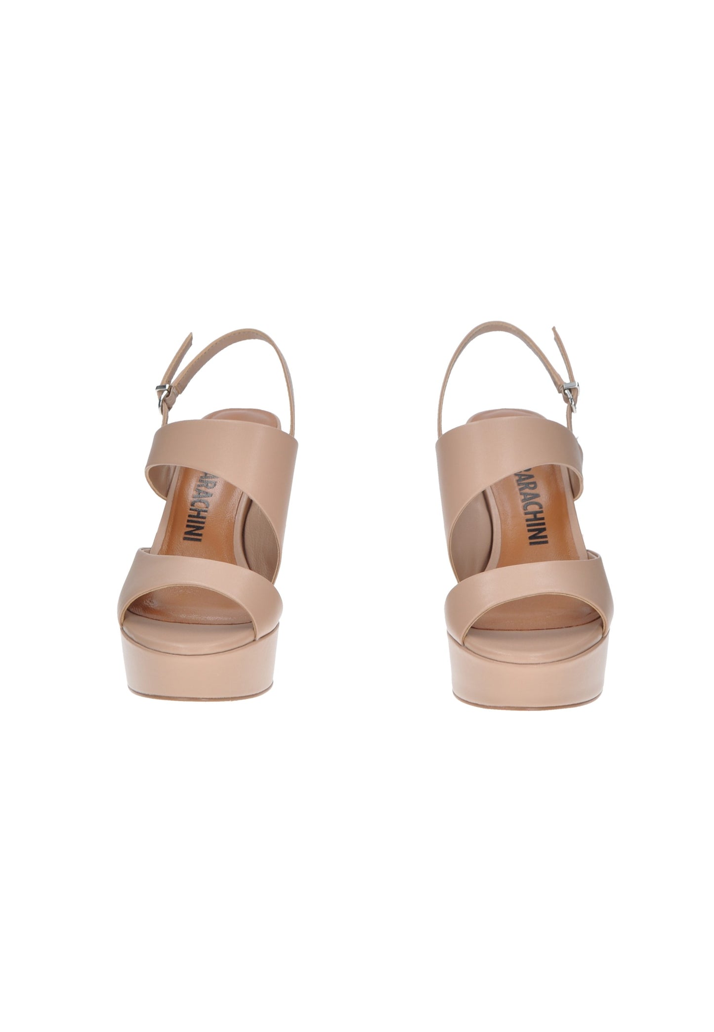 TL278 Sandalo LUCIANO BARACHINI in pelle con alto plateau e tacco, per un look elegante e femminile.