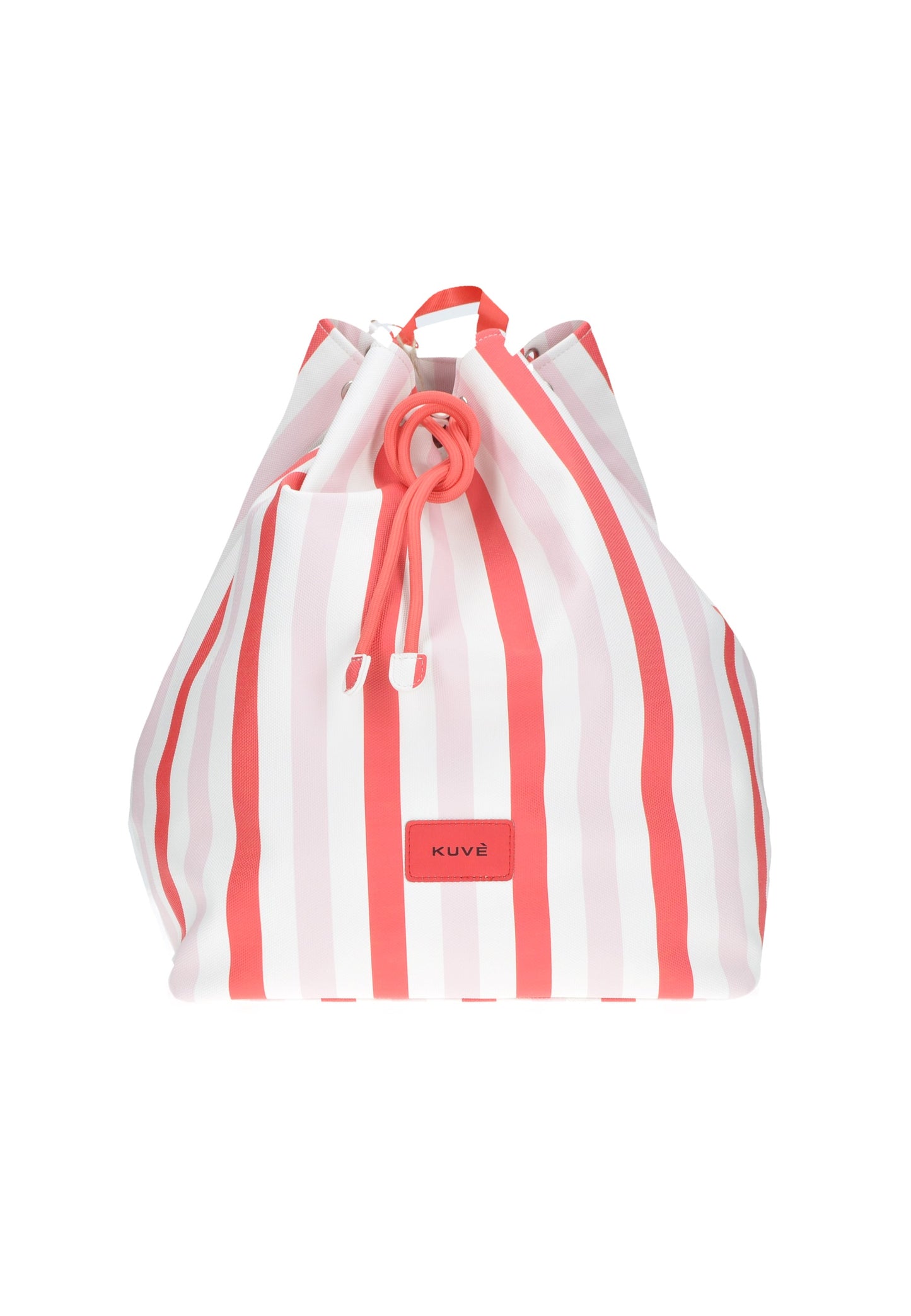 Kuve' KBS31A03 striped beach backpack in eco-leather with drawstring closure, perfect for seaside adventures.