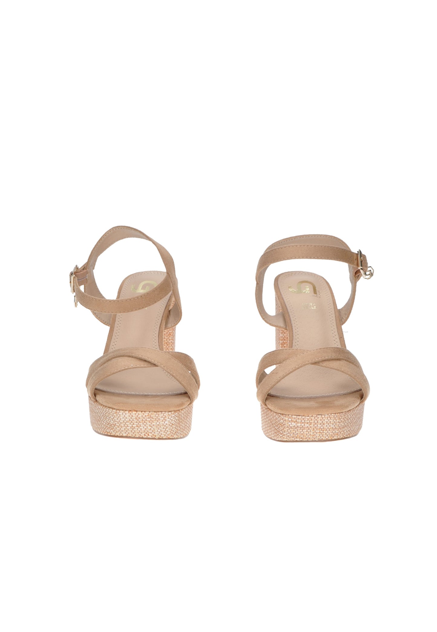 GK195 Sandalo GOLD&GOLD, ecopelle, cinturino alla caviglia, tacco alto 10 cm, plateau 3 cm, comfort ed eleganza.