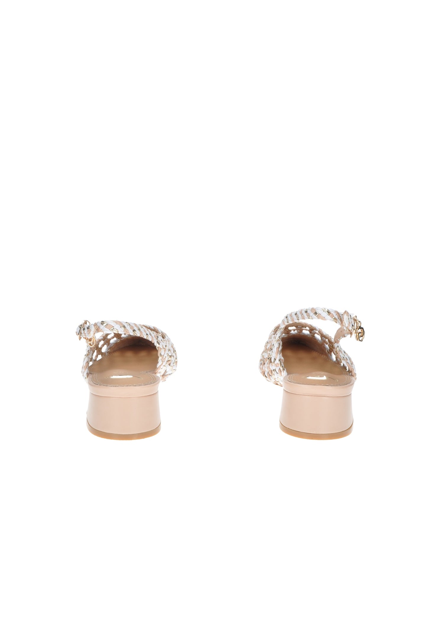Retro view of elegant GD247-1 GOLD&GOLD sandals with woven detail and high heel