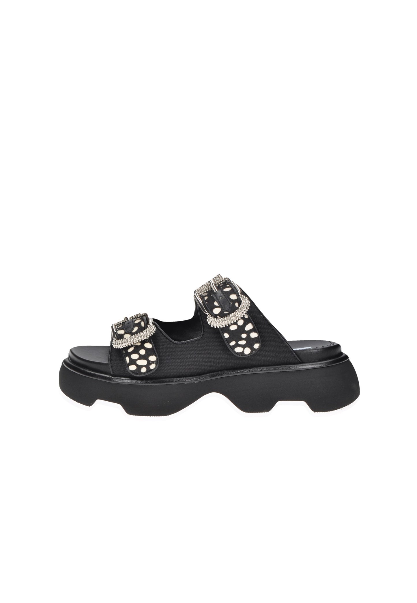 TJ523 Sandalo JEANNOT con fibbie decorative, fondo gomma alta 5 cm, stile audace e comfort per ogni avventura.