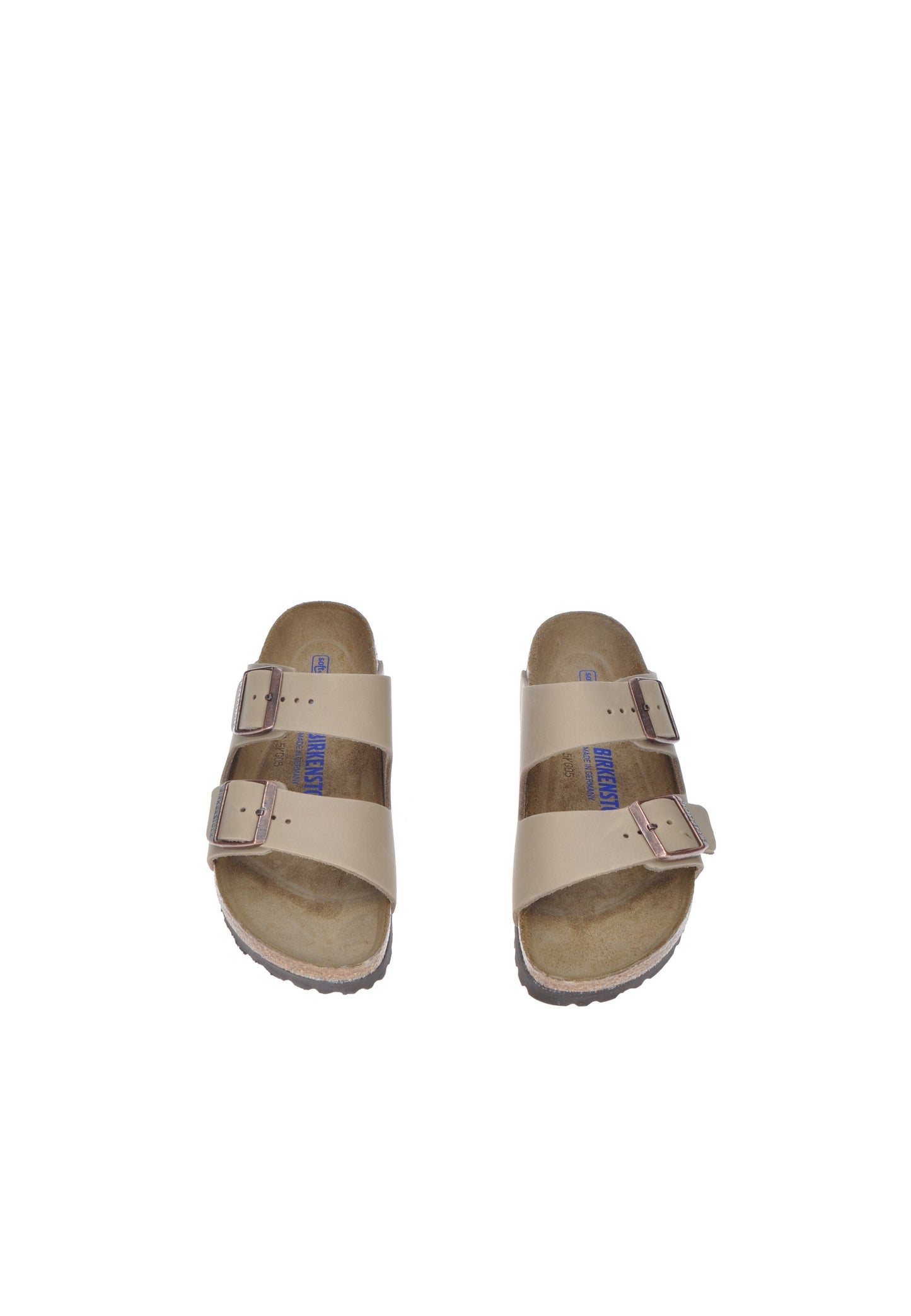 BIRKENSTOCK Arizona Sandalo in nabuk oliato con plantare anatomico e fibbie regolabili in metallo.