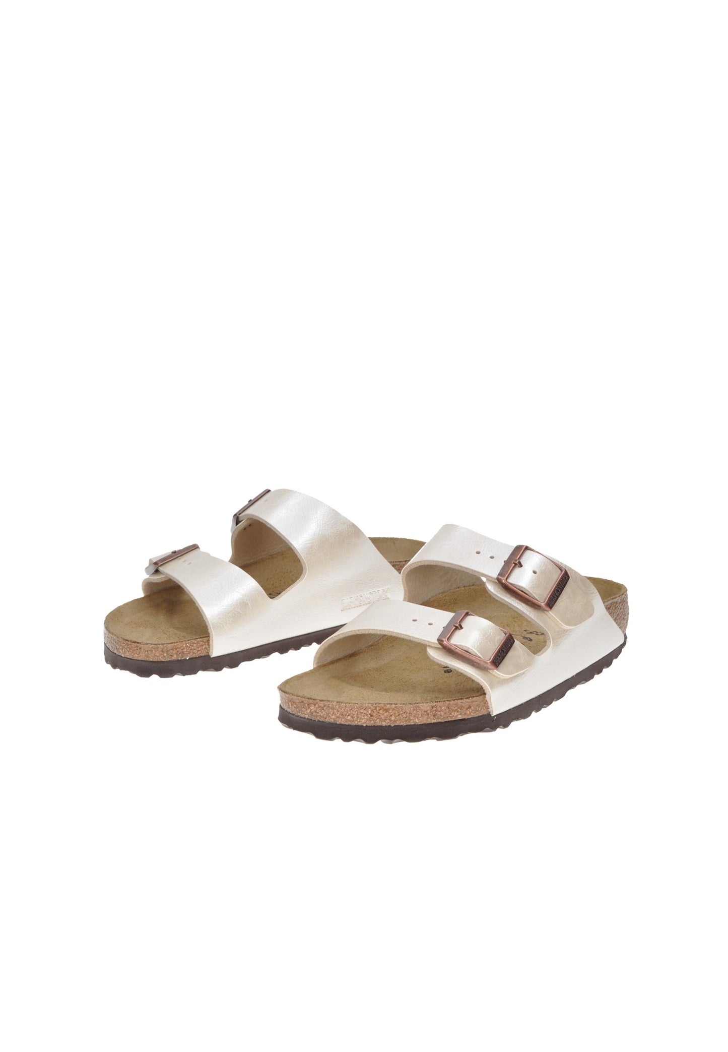 1009921 BIRKENSTOCK Arizona sandals in Birko Flor with adjustable metal buckles and cork-latex footbed.