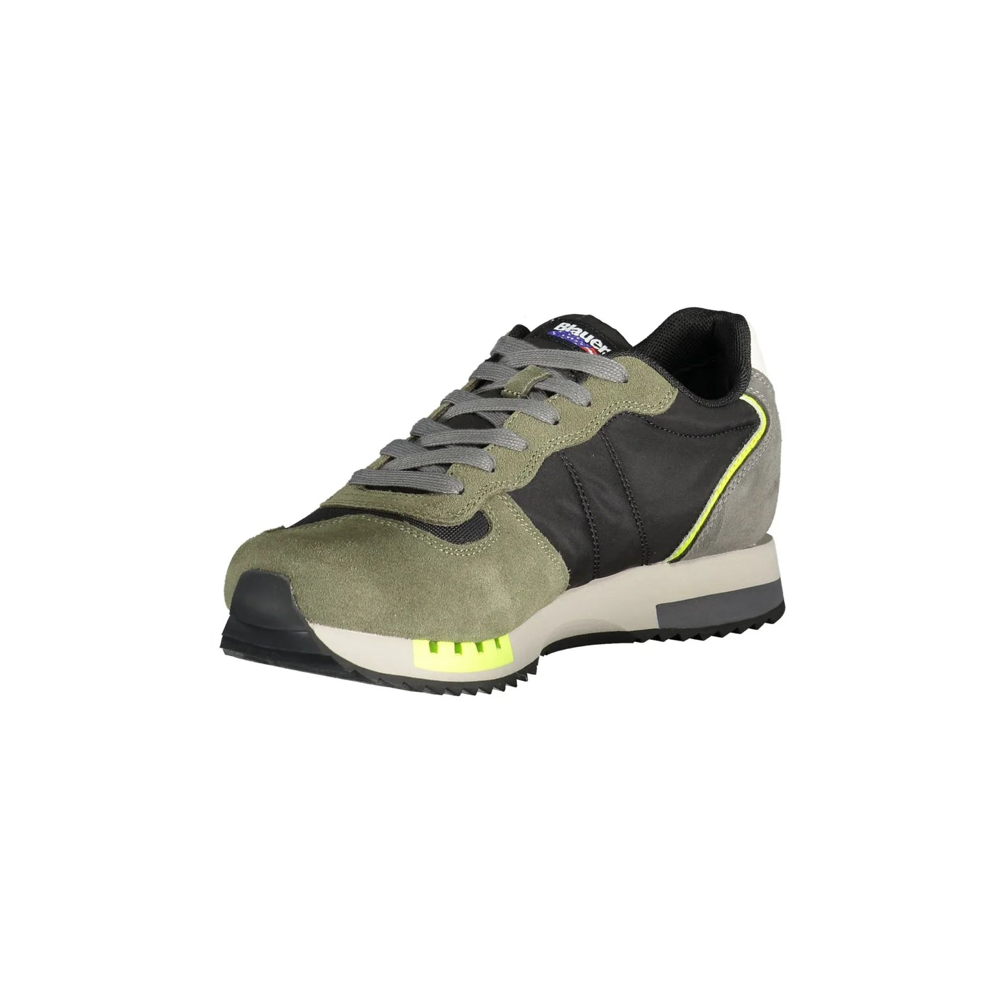 BLAUER Men's Green Sports Shoes with Contrasting Laces