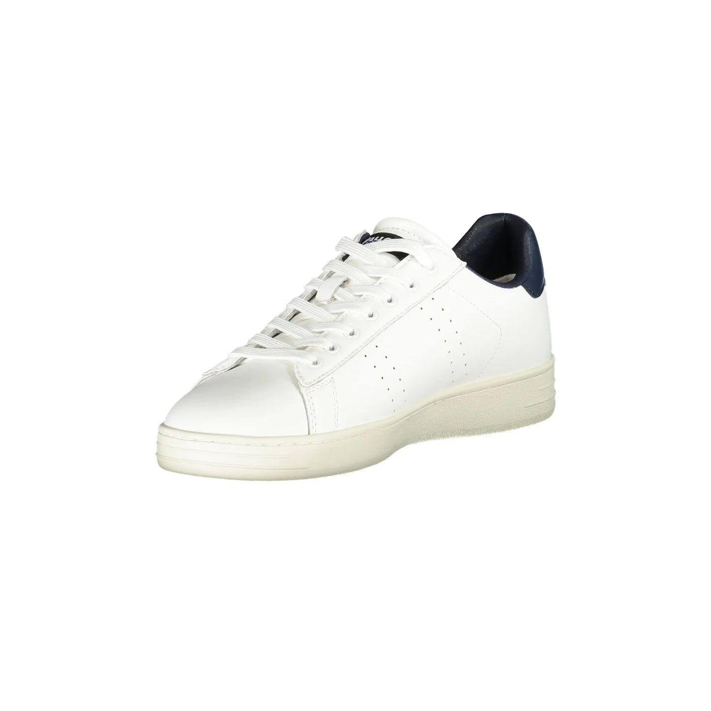 BLAUER Scarpe Sneakers Uomo Bianche con Dettagli Blu e Plantare Removibile