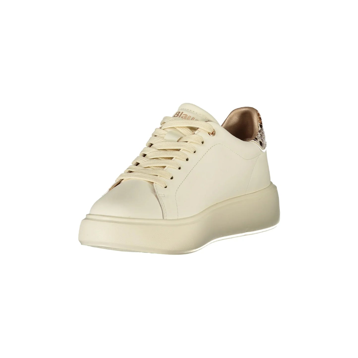 BLAUER Damen-Sneaker in Beige mit Schnürsenkeln und Python-Details