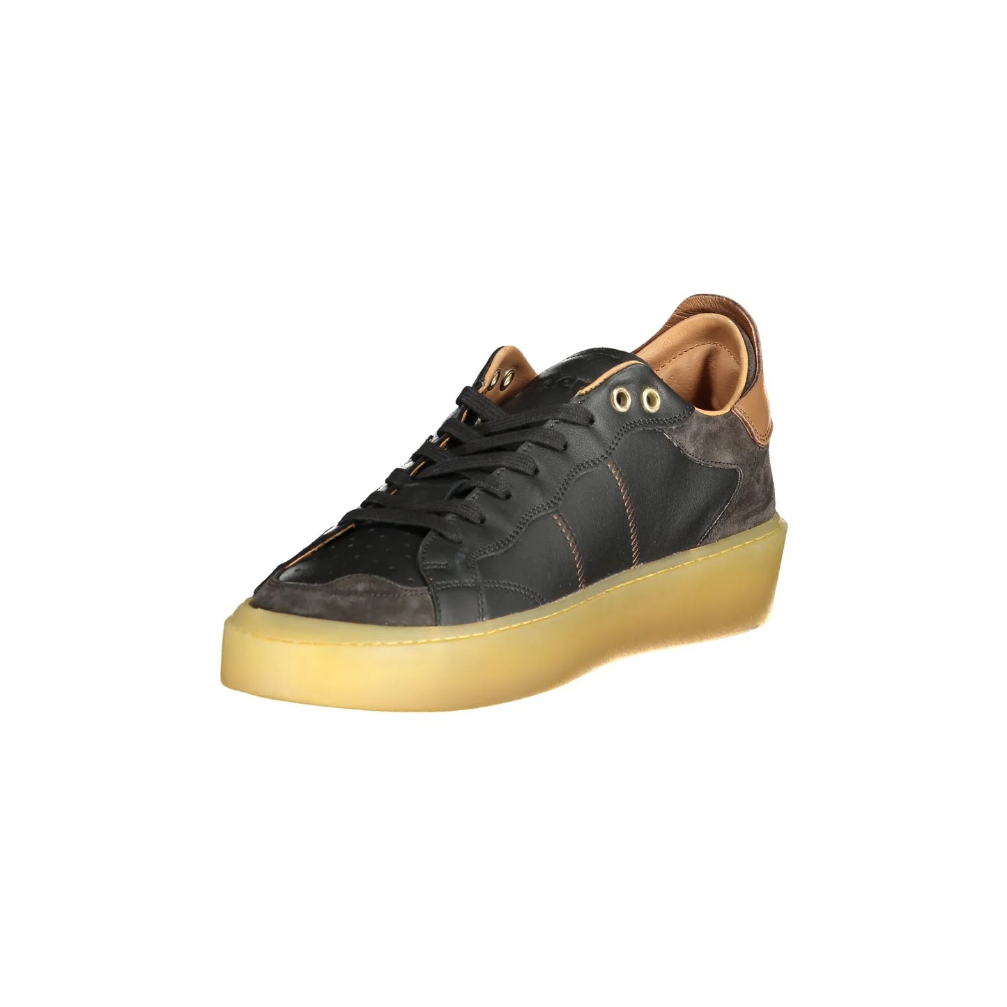 BLAUER Scarpe Sportive Uomo Nere in Pelle con Dettagli a Contrasto