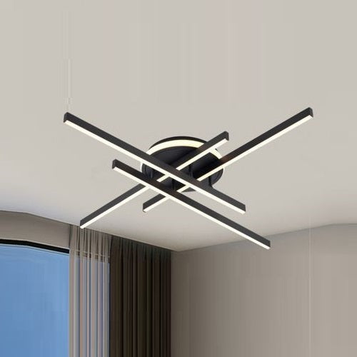 Moderne LED-Deckenleuchte, 45 Watt, schwarzer Kronleuchter, natürliches Lichtspektrum, 4000 K
