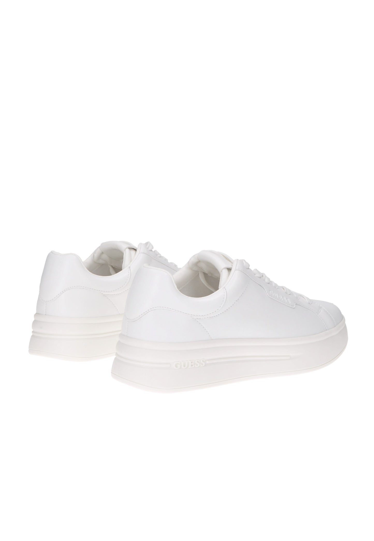 White GUESS Winno sneakers with logo detail and 4 cm cushioned sole, perfect for casual elegance.