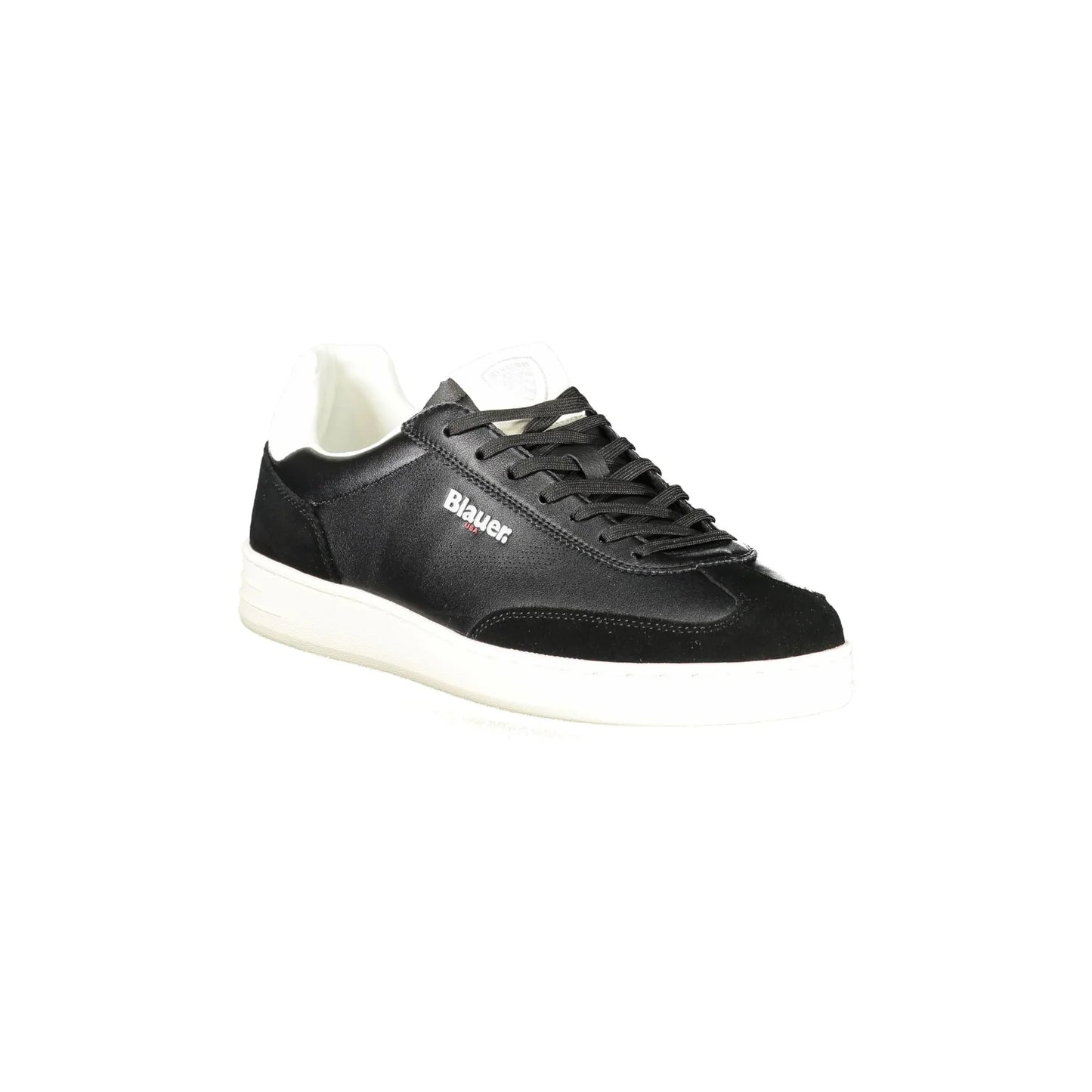 BLAUER Sneakers Uomo Nere con Lacci e Dettagli a Contrasto Bianco