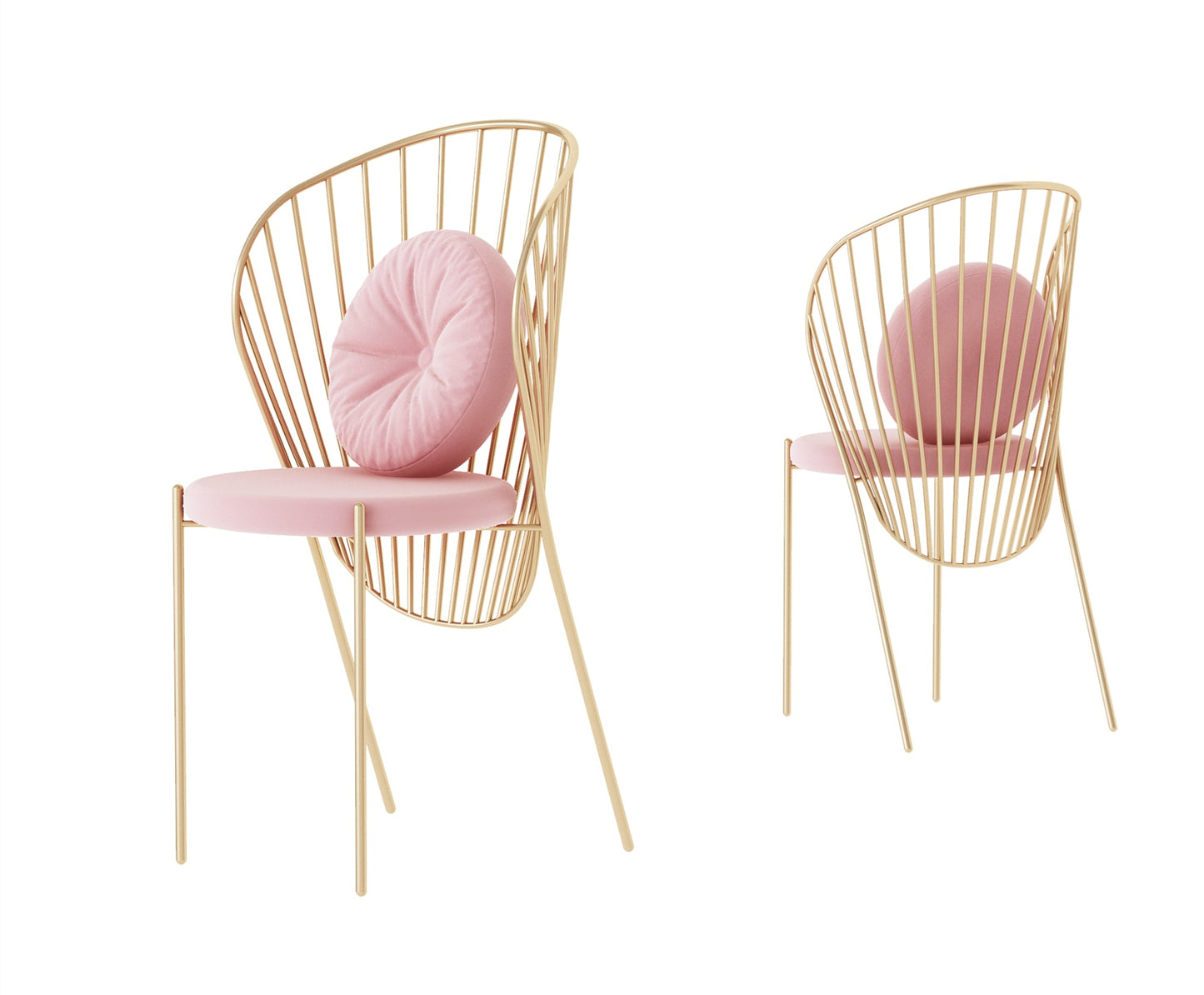 "Shell" Chair - Gold-plated metal shell-shaped chair - 50x45x96 cm