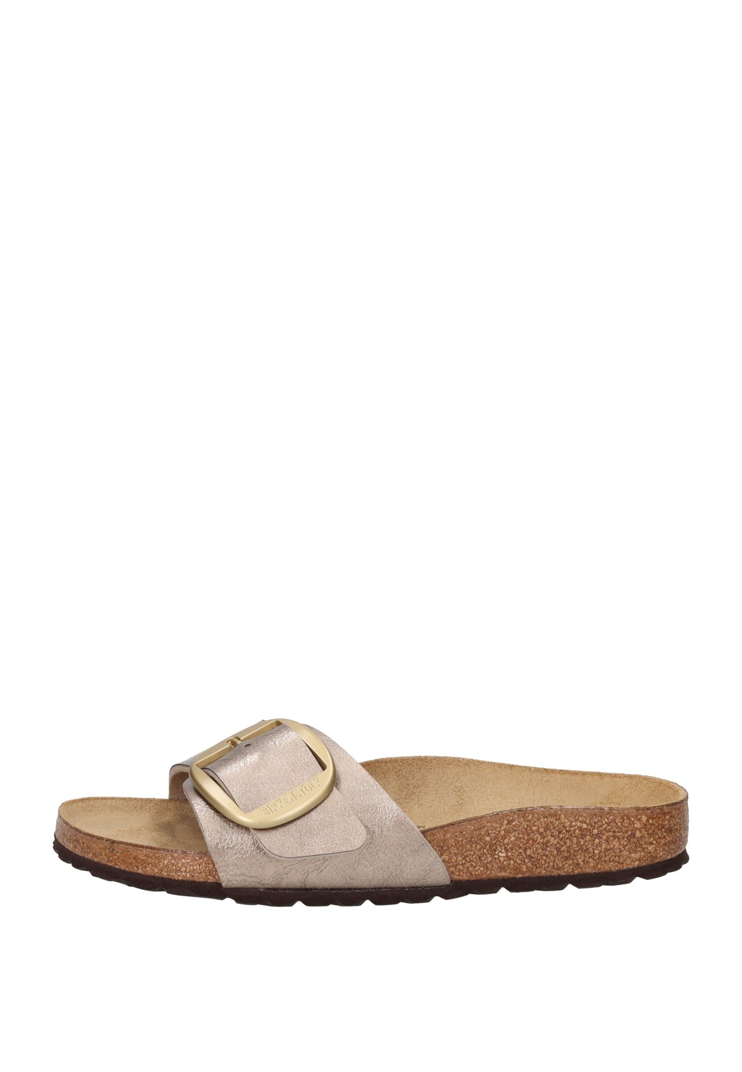 1016237 Sandalo BIRKENSTOCK, Sandalo Madrid Big Buckle con plantare anatomico in sughero e lattice, colore beige.