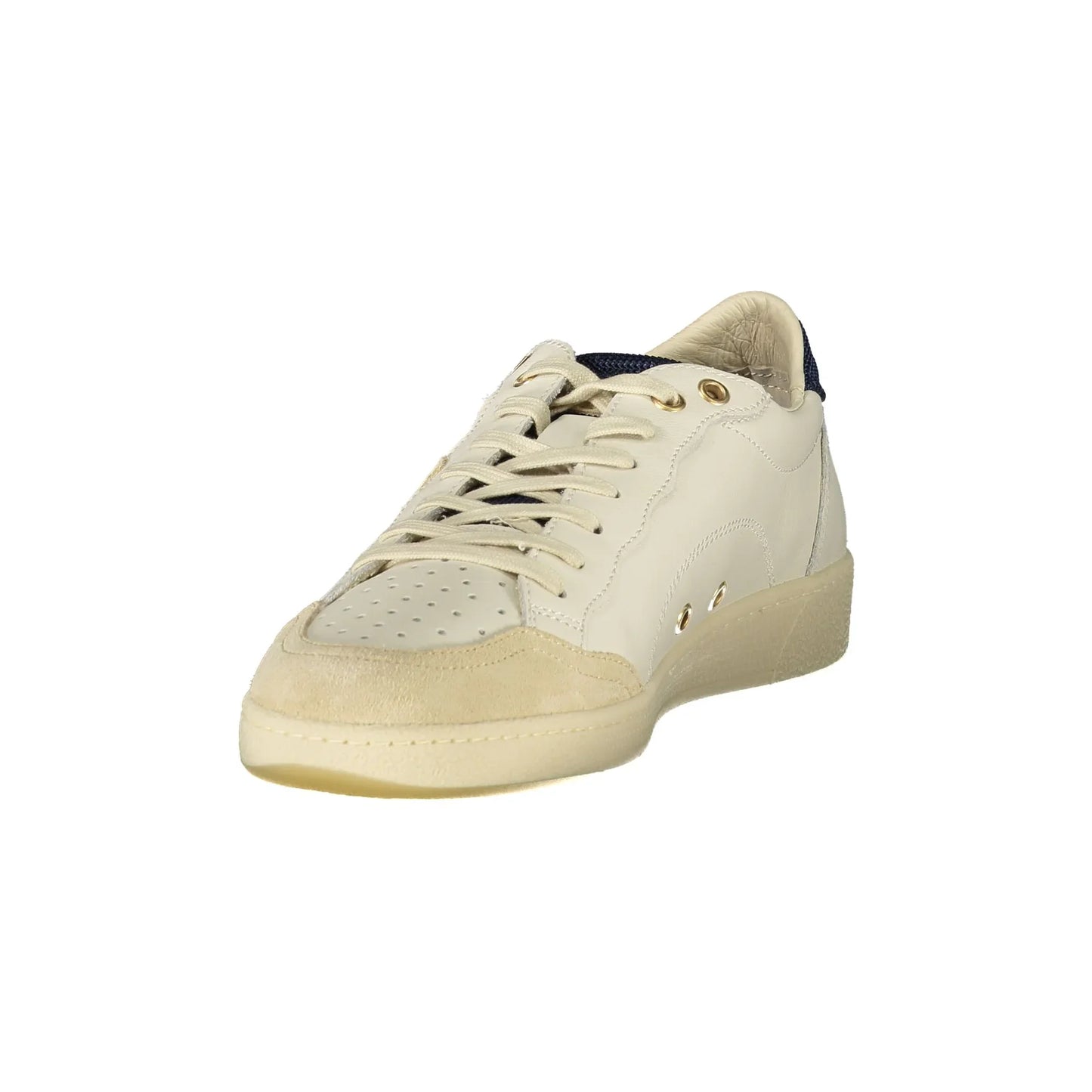 Weiße Herren-Sneaker von BLAUER mit Schnürsenkeln und blauen Details