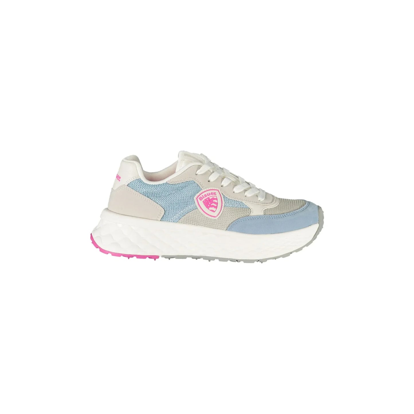 BLAUER Damen-Sneaker in Hellblau mit Schnürsenkeln und weißen/fuchsiafarbenen Details