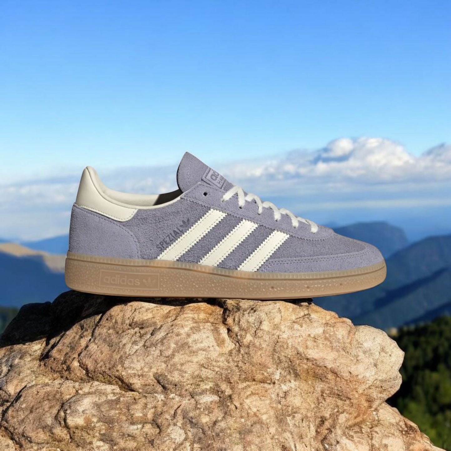 Handball Spezial Damenschuhe Silberviolett/Cremeweiß/Gummi