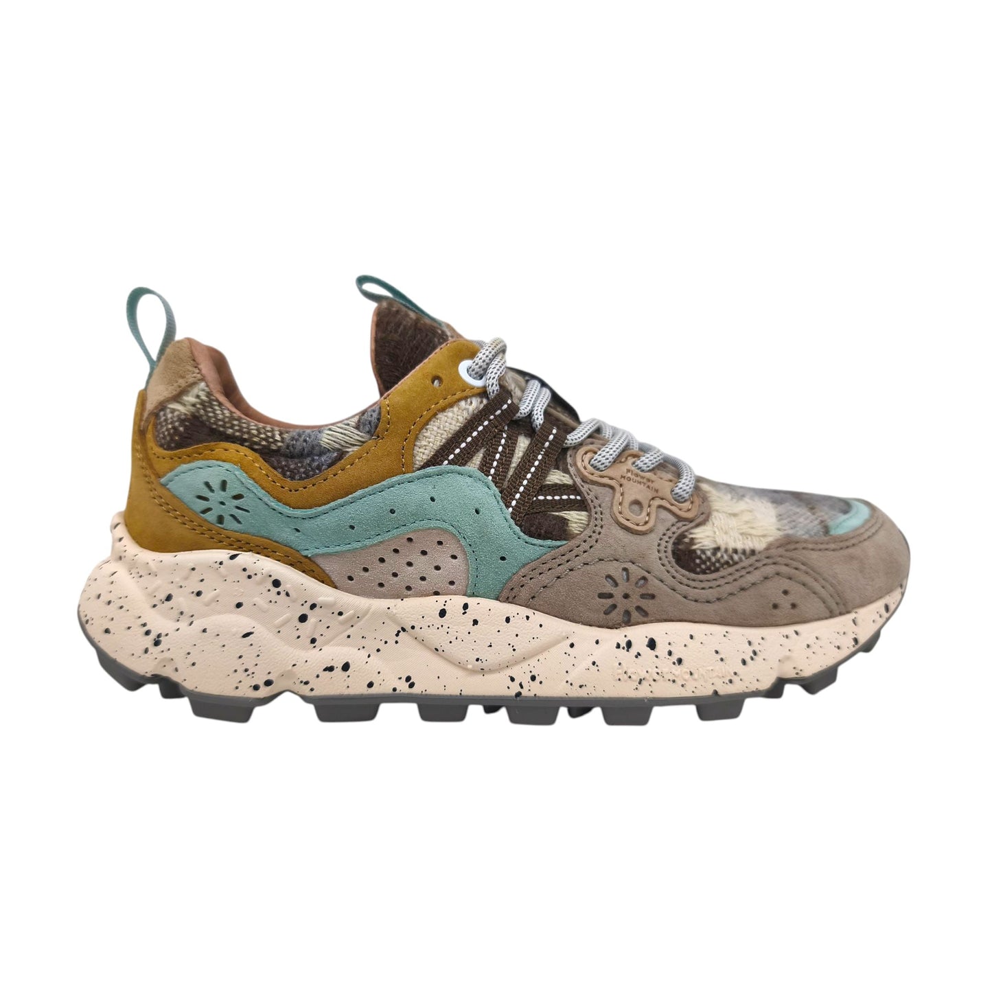 Yamano 3 Wollschuhe für Damen, Taupe/Milch/Senf