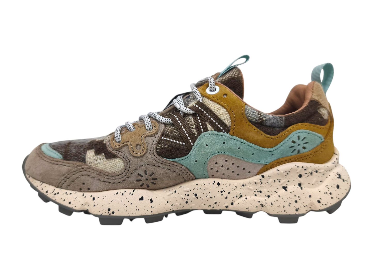 Yamano 3 Wollschuhe für Damen, Taupe/Milch/Senf