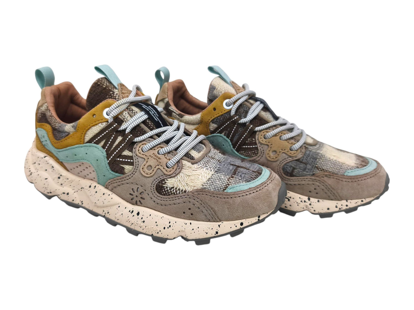 Yamano 3 Wollschuhe für Damen, Taupe/Milch/Senf