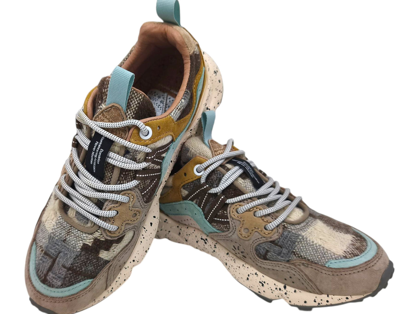 Yamano 3 Wollschuhe für Damen, Taupe/Milch/Senf