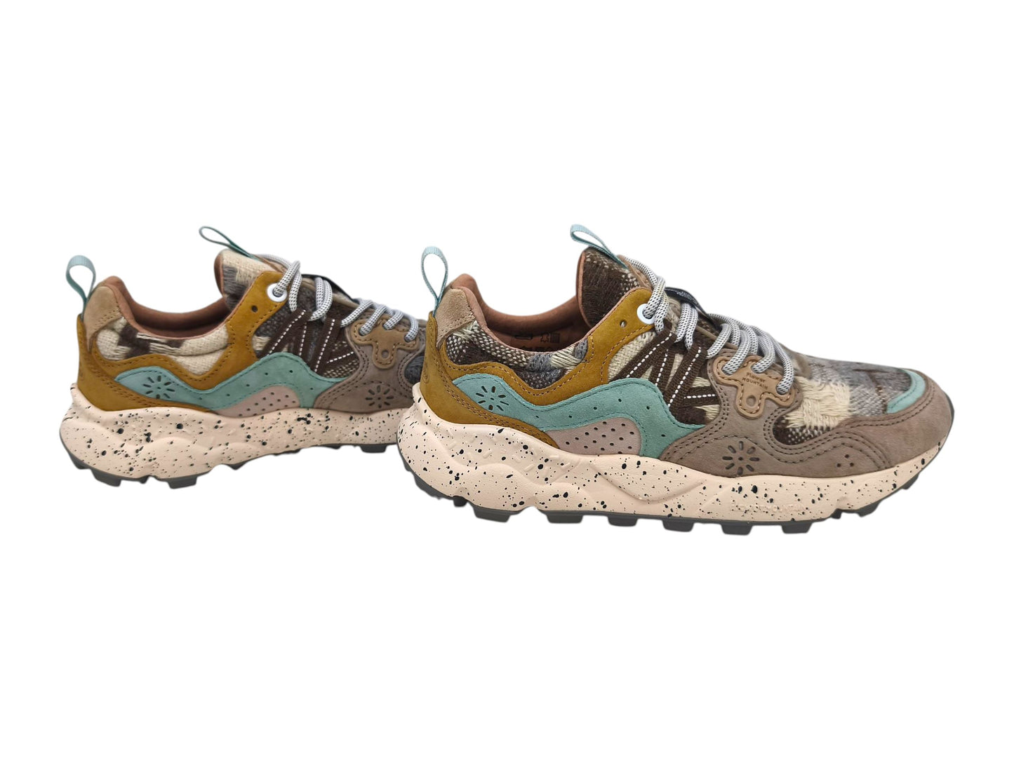 Yamano 3 Wollschuhe für Damen, Taupe/Milch/Senf