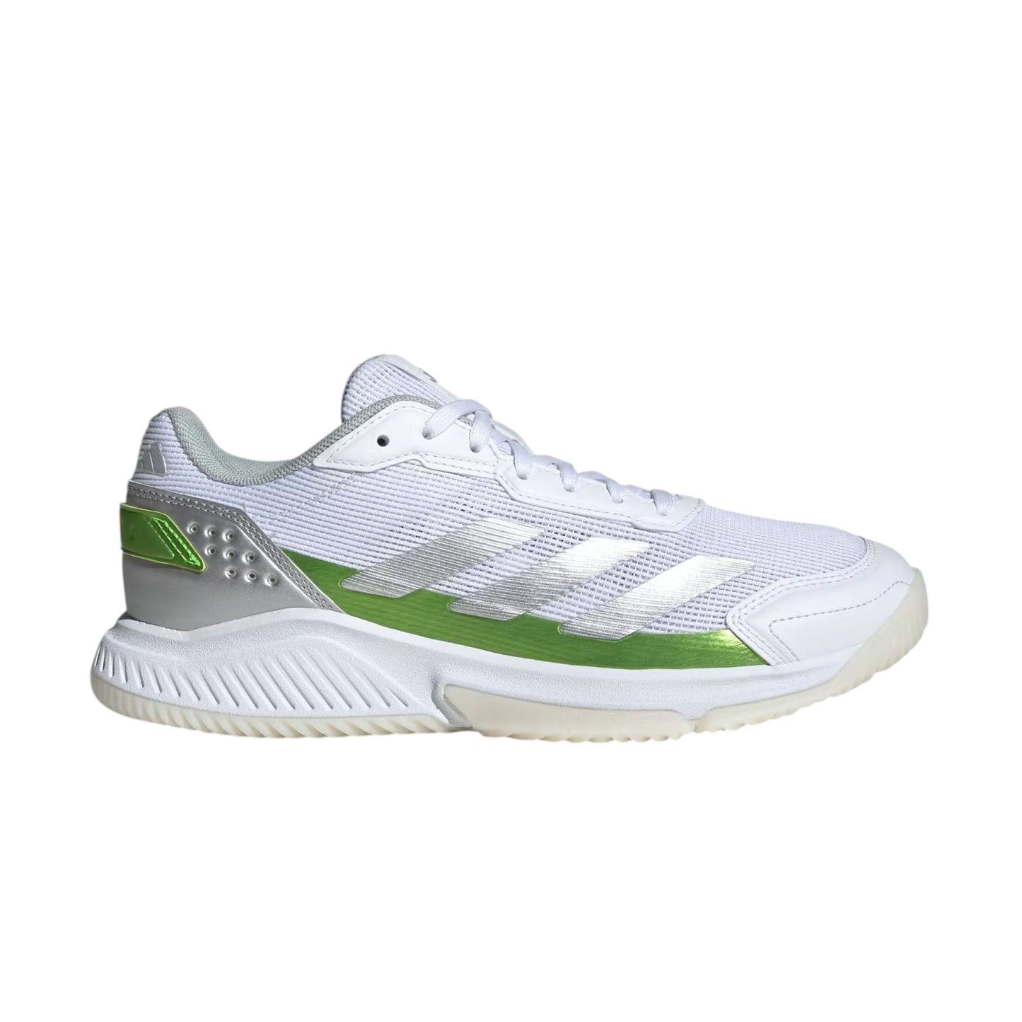 Courtquick Damen-Padelschuhe, Wolkenweiß/Silbermetallic/Zitronengelb
