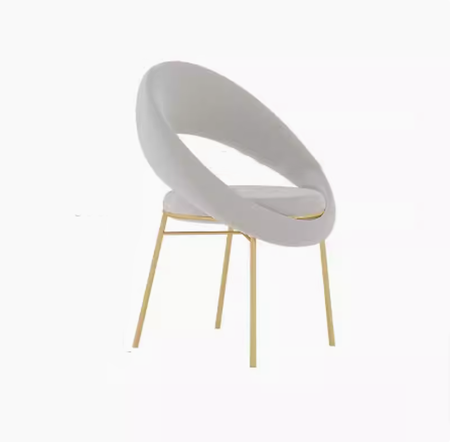 Merlino-Sessel, bezogen mit hellgrauem Samtstoff, Maße 90x65x65 