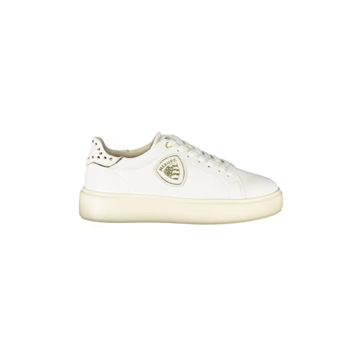 BLAUER Sneakers Donna Bianche con Lacci e Applicazioni Borchiate