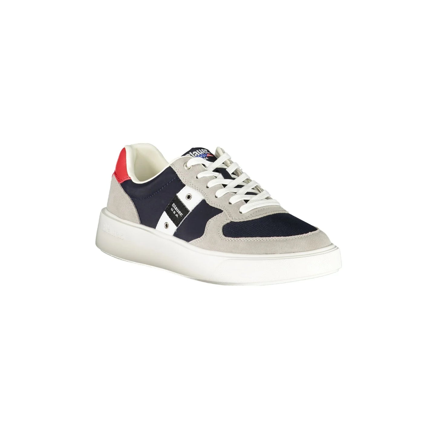 BLAUER Scarpe Sneakers Uomo Blu con Dettagli e Logo