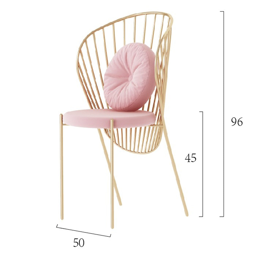 "Shell" Chair - Gold-plated metal shell-shaped chair - 50x45x96 cm