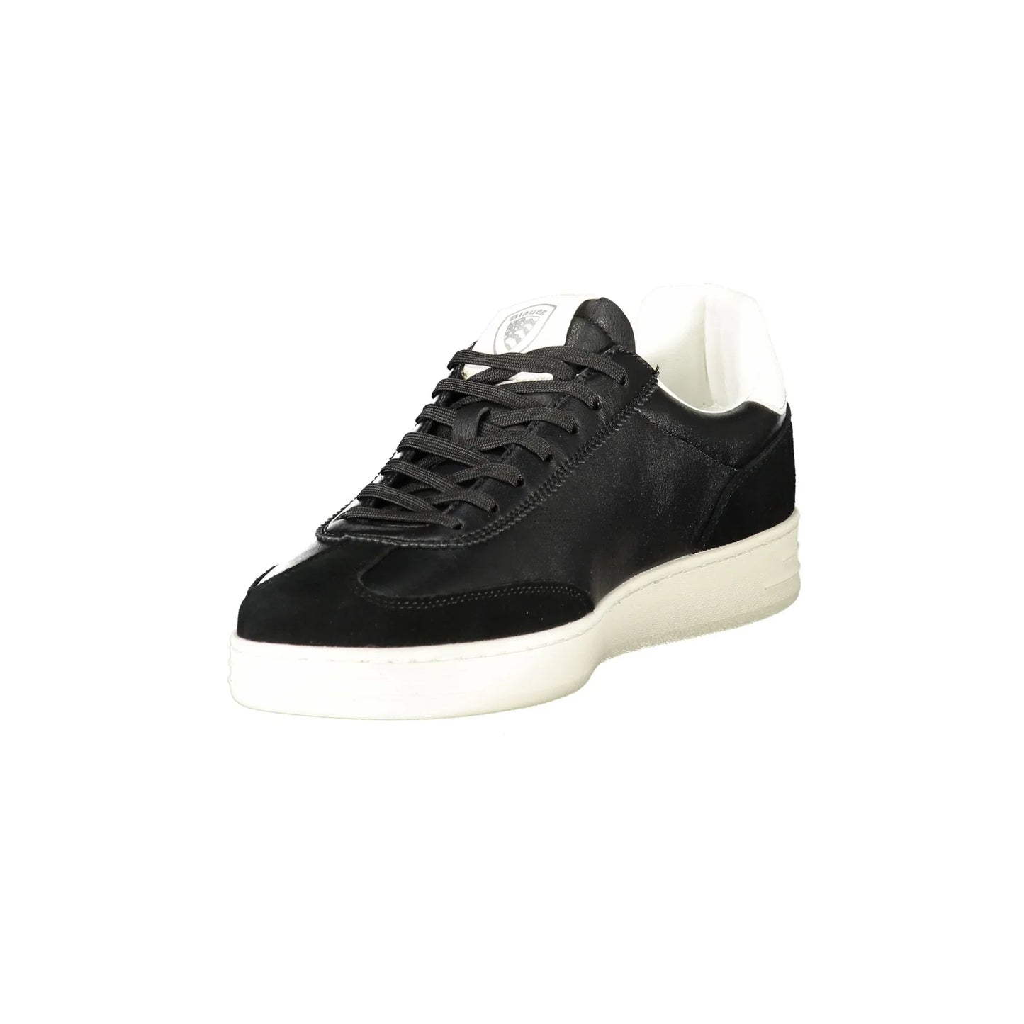 BLAUER Sneakers Uomo Nere con Lacci e Dettagli a Contrasto Bianco