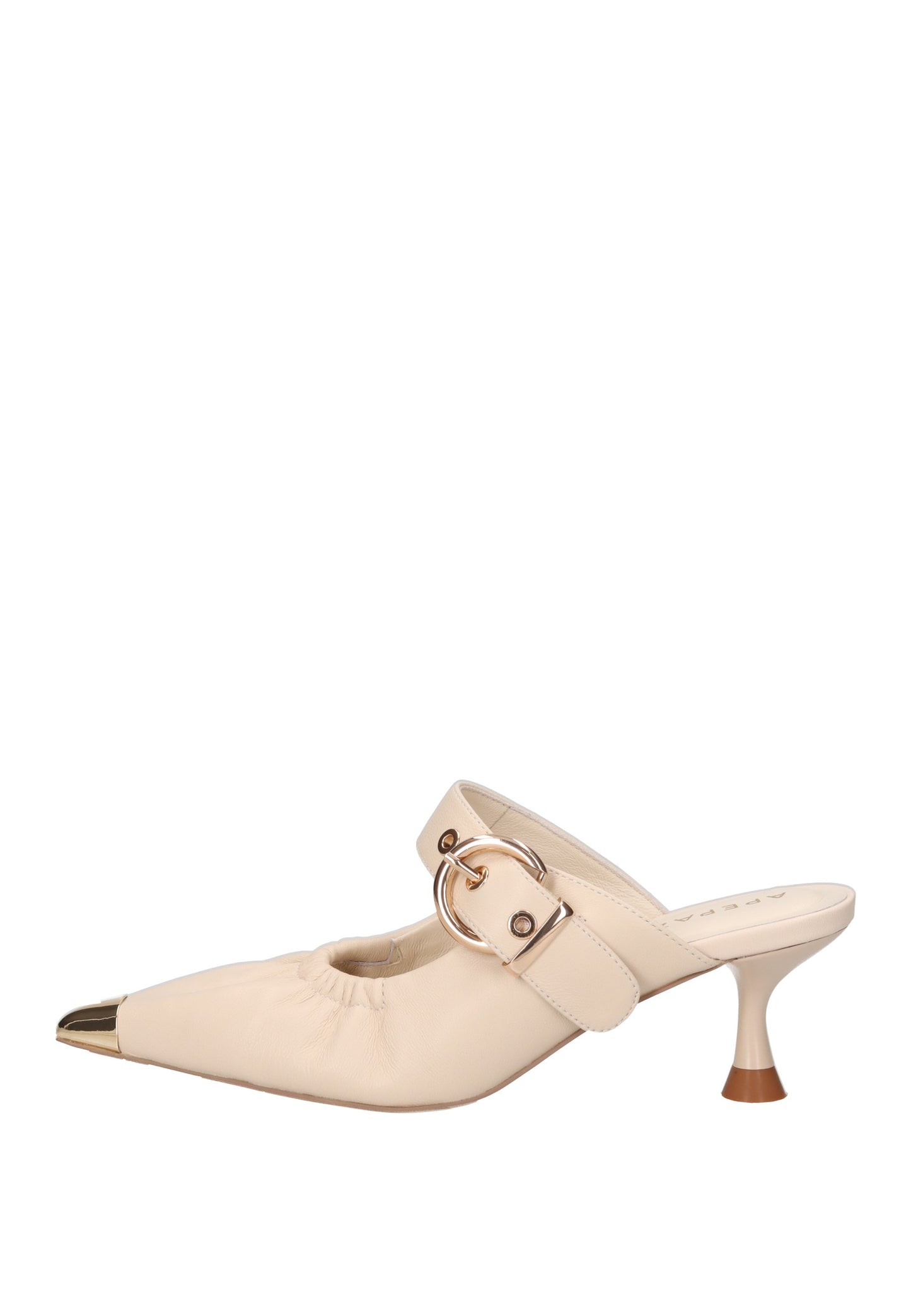 S6GLOW03/LEA Sandalo APEPAZZA elegante in pelle con fibbia e tacco alto di 6 cm, design moda.