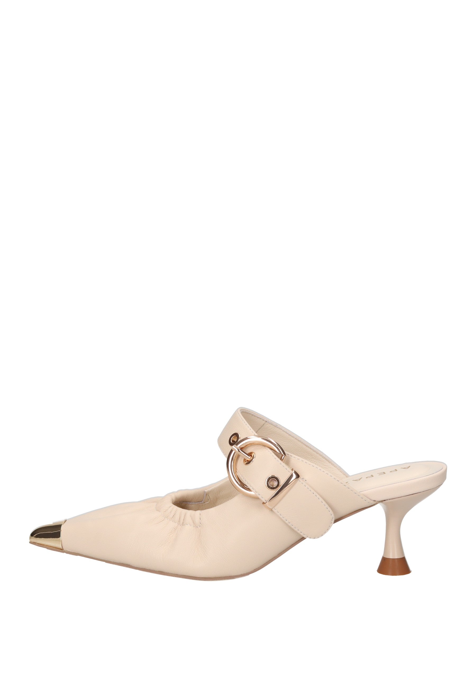 S6GLOW03/LEA Sandalo APEPAZZA elegante in pelle con fibbia e tacco alto di 6 cm, design moda.