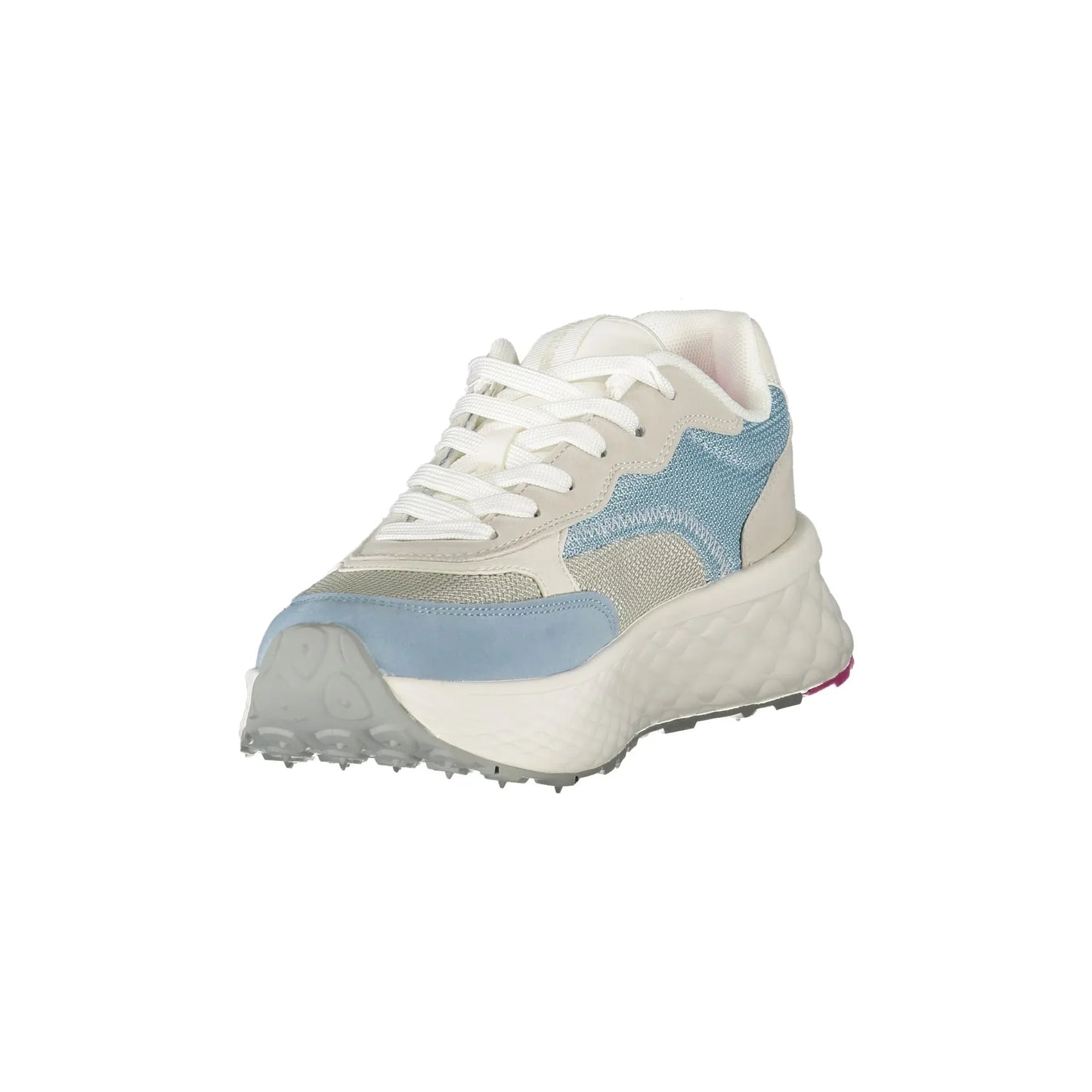 BLAUER Damen-Sneaker in Hellblau mit Schnürsenkeln und weißen/fuchsiafarbenen Details