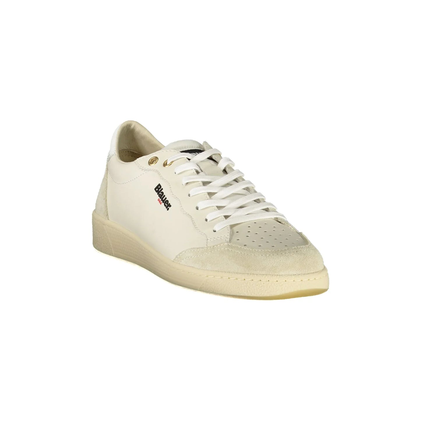 Weiße Herren-Sneaker von BLAUER mit Schnürsenkeln und kontrastierenden Details