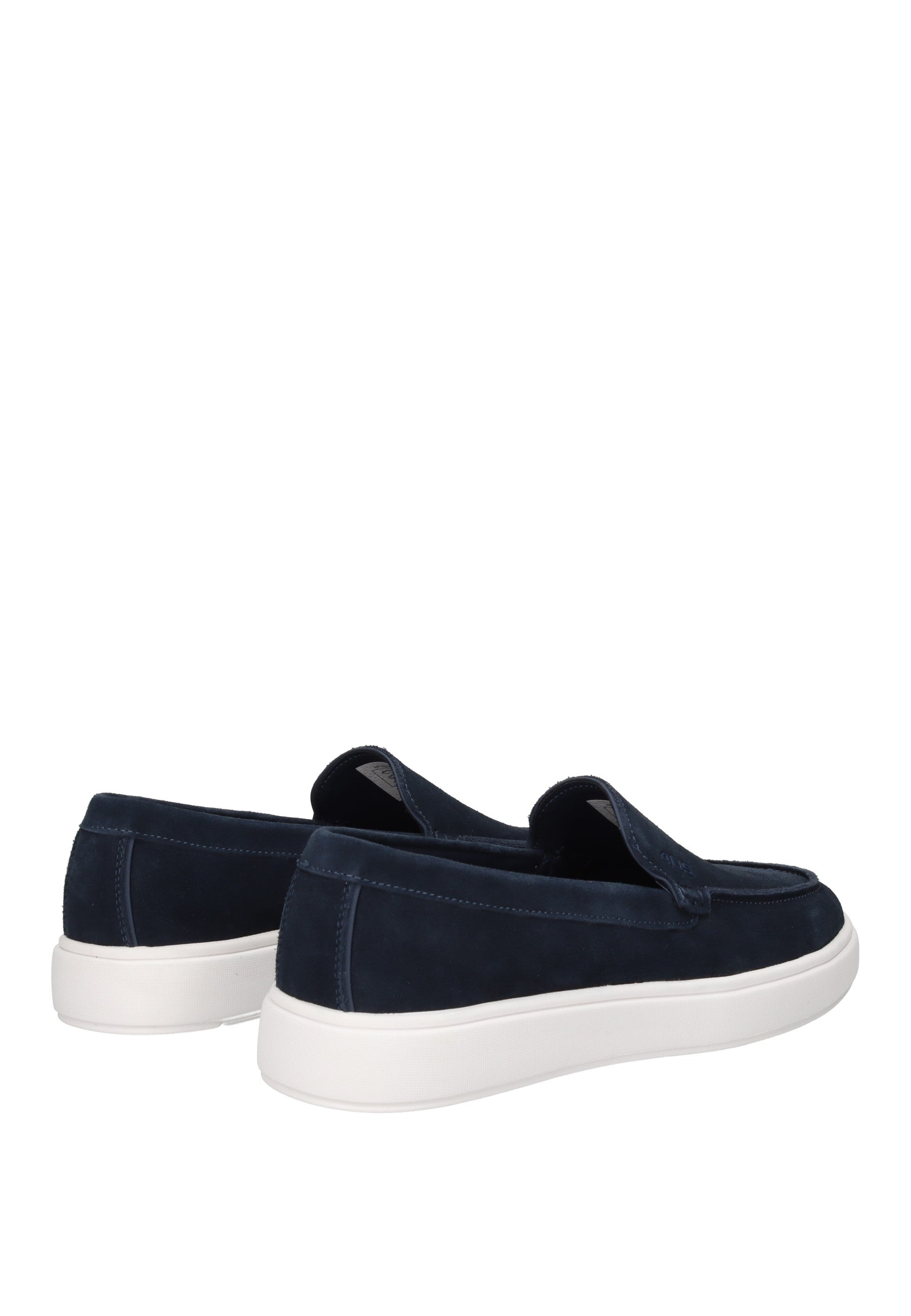 HM25045-01 Mocassino PACIOTTI 4US navy blue suede back view with rubber sole