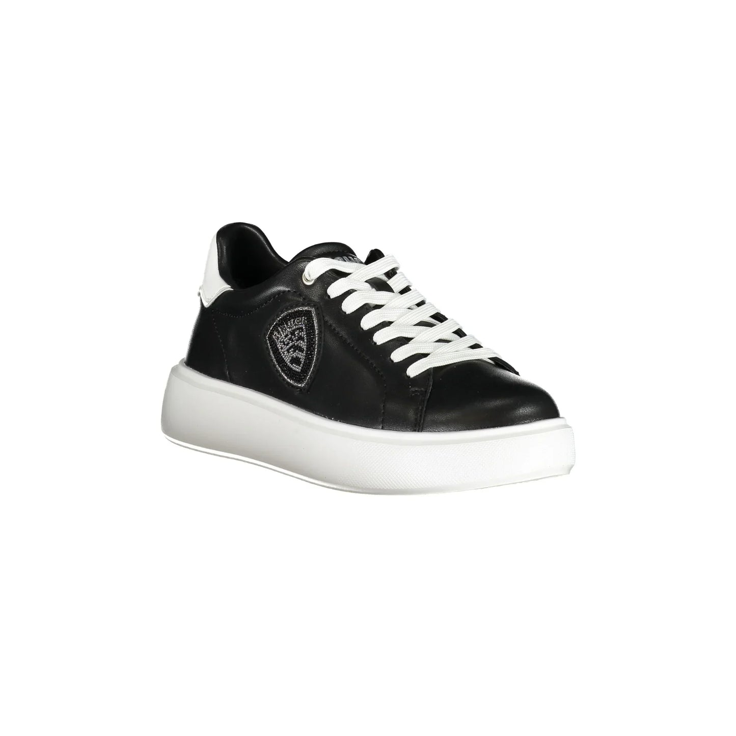BLAUER Scarpe Sportive Donna Nere con Strass e Dettagli Bianchi