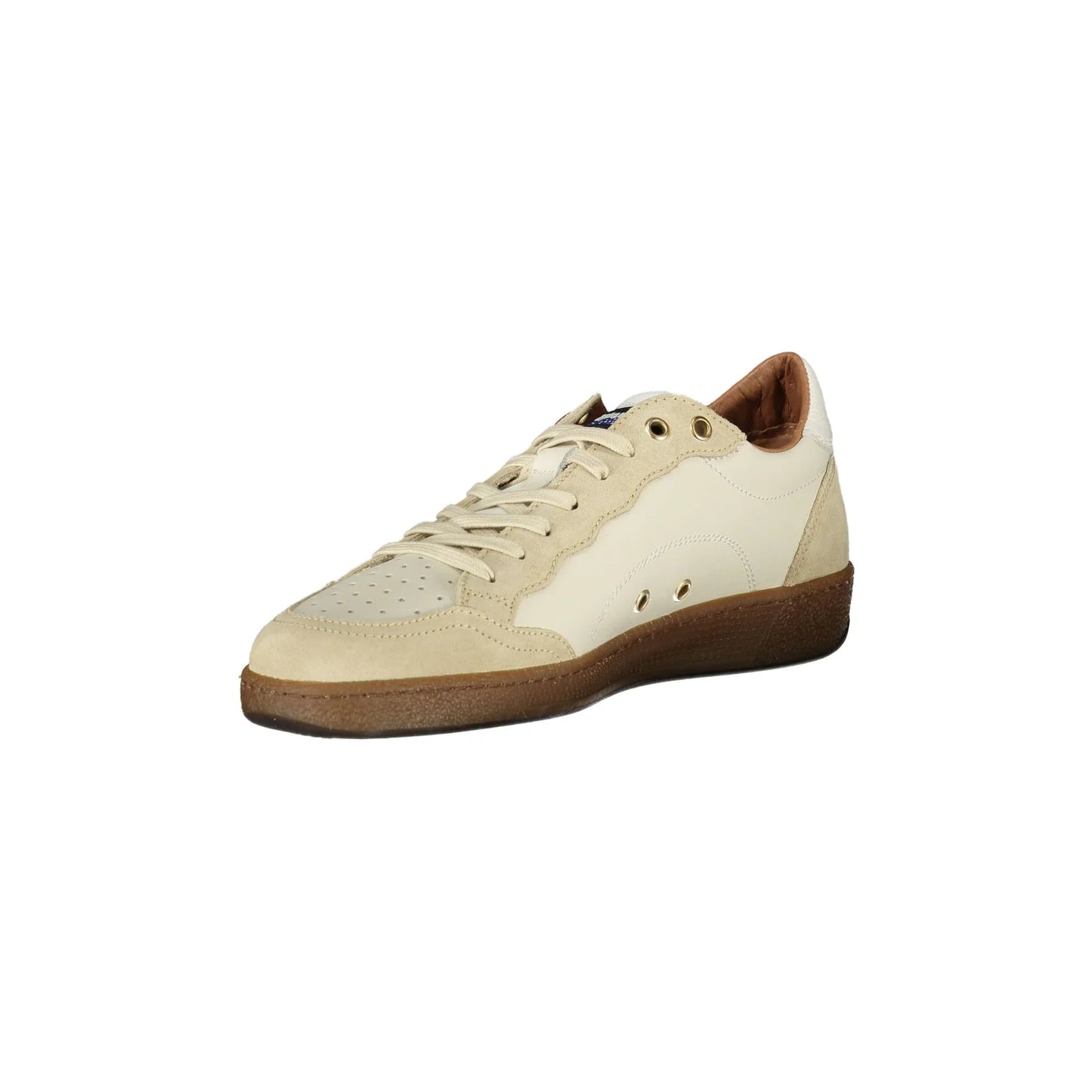 BLAUER Sneakers Uomo Bianche con Lacci e Dettagli a Contrasto